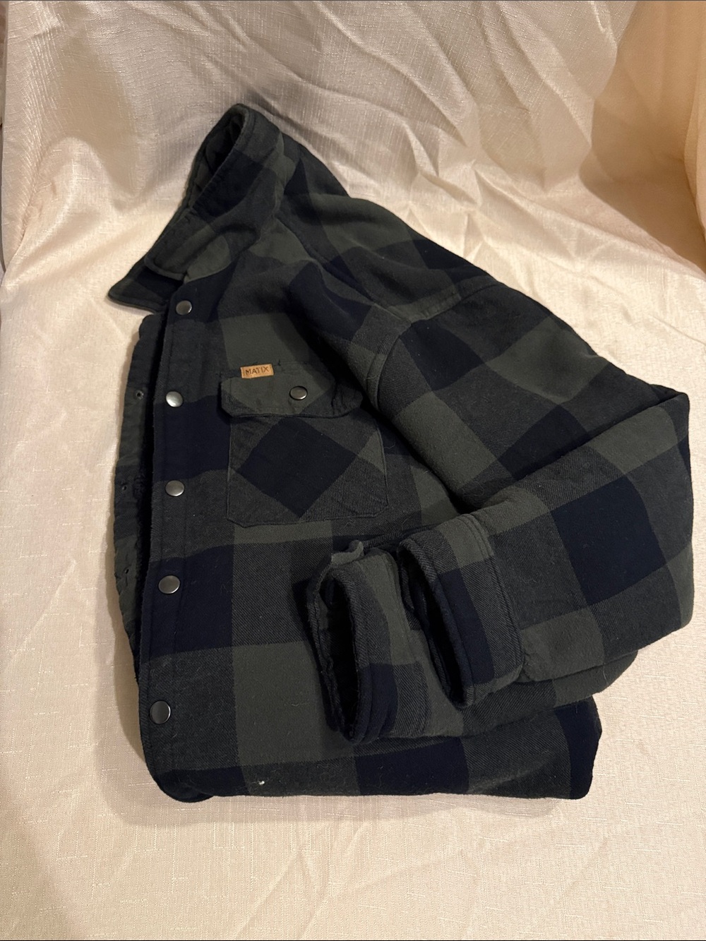 Matix Black and Dark Green Plaid Field Jacket